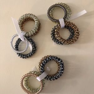Phone cord hair tie sets
